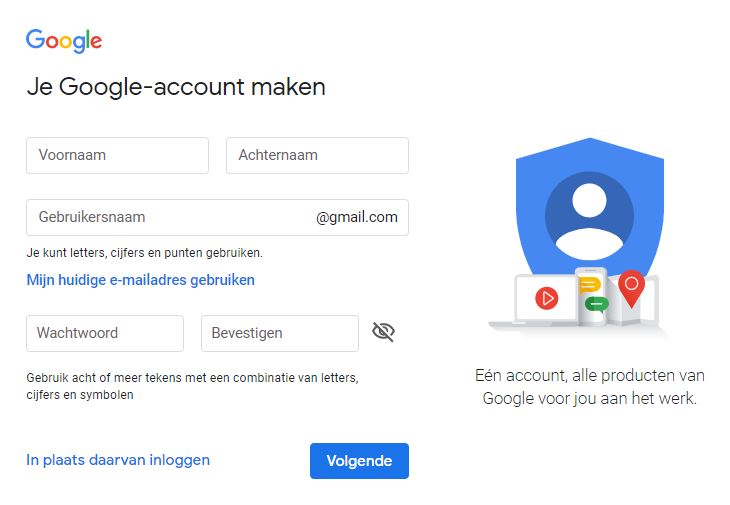 De perssonlijke aanmelding bij Google