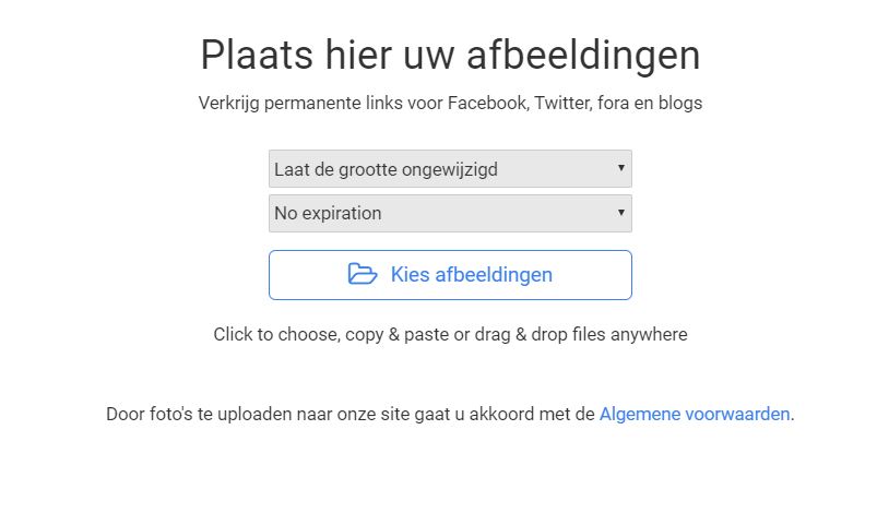 Plaatje Uploaden bij Postimages.org